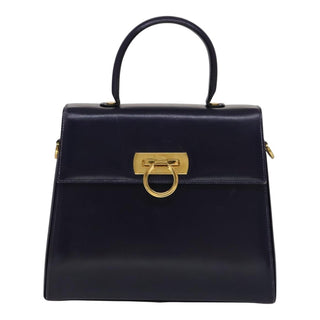 Salvatore Ferragamo Gancini Convertible Top Handle Bag Leather