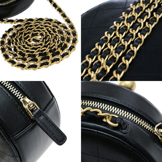 Chanel Chic Pearls Round Clutch with Chain Quilted Lambskin