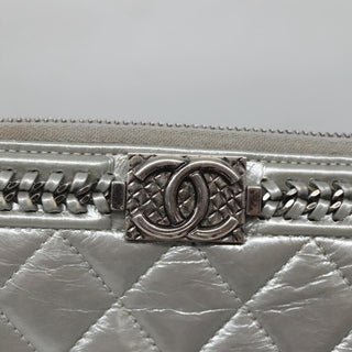 Chanel Boy Zip Jacket Wallet Quilted Calfskin