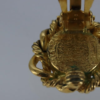 Chanel Vintage Round Clip-On Earrings Metal with Faux Pearl