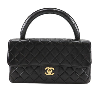 Chanel Vintage Twin Top Handle Flap Bag Quilted Lambskin