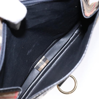 Burberry Flap Shoulder Bag Nova Check Coated Canvas