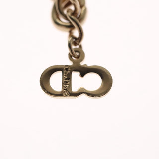 Christian Dior CD Pendant Necklace Metal and Crystals