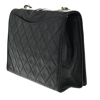 Chanel Vintage CC Chain Full Flap Bag Quilted Leather