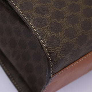Celine Vintage Macadam Circle Logo Shoulder Bag Canvas and Leather