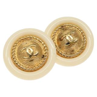 Chanel Vintage CC plastic Earrings Metal and plastic