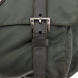 Prada Double Buckle Flap Messenger Bag Tessuto