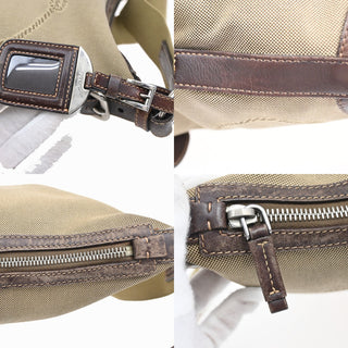 Prada Logo Messenger Bag Canvas and leather