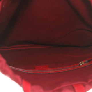 Gucci Logo Drawstring Backpack Striped Canvas