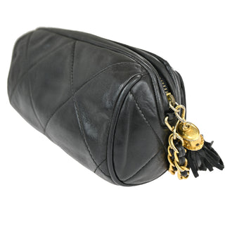 Chanel Vintage Diamond CC Barrel Bag Quilted Leather