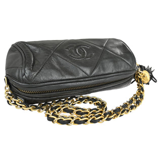 Chanel Vintage Diamond CC Barrel Bag Quilted Leather