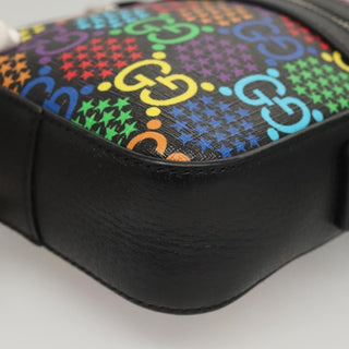 Gucci Front Zip Messenger Bag Psychedelic Print GG Coated Canvas