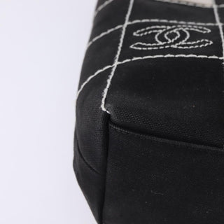 Chanel Chocolate Bar CC Logo Tote Canvas