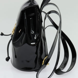 Salvatore Ferragamo Gancini Flap Drawstring Backpack Patent leather