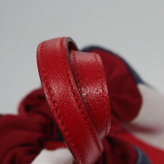 Gucci Logo Drawstring Backpack Striped Canvas