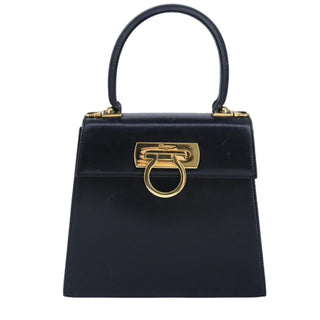 Salvatore Ferragamo Gancini Convertible Top Handle Bag Leather
