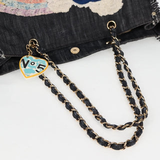 Chanel Night Flight Tote Embroidered Denim