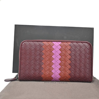 Bottega Veneta Intrecciato Long Zip  Wallet Leather