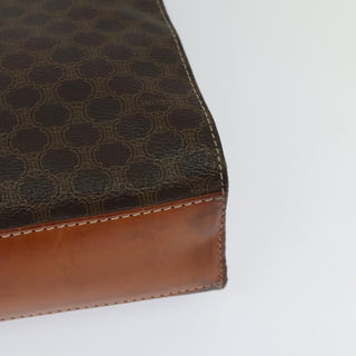 Celine Vintage Macadam Circle Logo Shoulder Bag Canvas and Leather