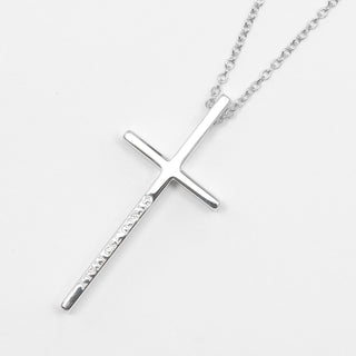 Tiffany & Co. Metro Cross Pendant Necklace 18K White Gold and Diamonds