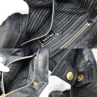 Prada Front Pocket Convertible Tote Vitello Shine
