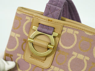 Salvatore Ferragamo Gancini Shoulder Bag Canvas