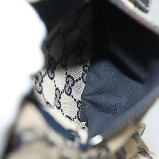 Gucci Vintage Double Belt Bag GG Canvas with Leather