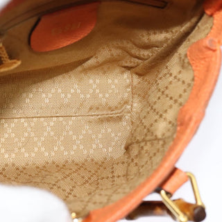 Gucci Vintage Bamboo Front Pocket Tote Suede