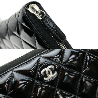 Chanel Brilliant Zip Around Wallet Quilted Patent