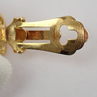 Christian Dior CD Logo Rhinestone Drop Earrings Clip-On Rhinestone,Silver Plated