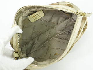 Salvatore Ferragamo Gancini Shoulder Bag Canvas