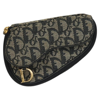 Christian Dior Saddle Zip Pouch Diorissimo Canvas
