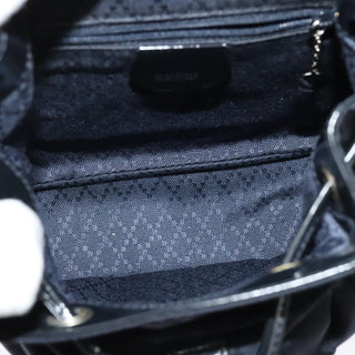 Gucci Vintage Bamboo Backpack Nylon and Patent Leather