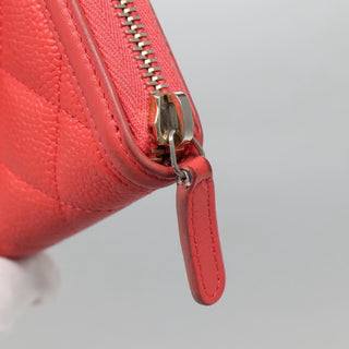 Chanel Filigree Zip Around Wallet Quilted Caviar