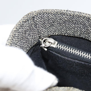 Chanel Vintage Chocolate Bar Metal Ring Tote Quilted Canvas