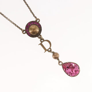 Christian Dior D logo Pendant Necklace Metal
