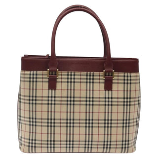 Burberry Nova Check Tote Canvas and Leather