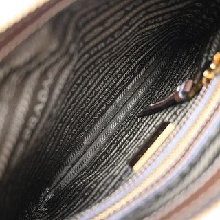Prada Logo Double Zip Crossbody Bag Canvas