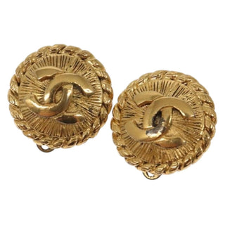 Chanel Vintage CC Clip-On Earrings Metal