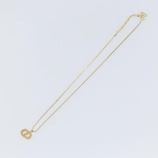 Christian Dior CD Pendant Necklace Metal and Crystals