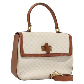 Celine Vintage Convertible Top Handle Bag Macadam Coated Canvas