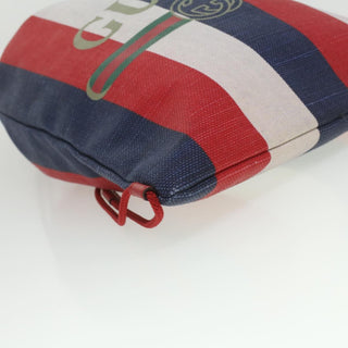 Gucci Logo Drawstring Backpack Striped Canvas