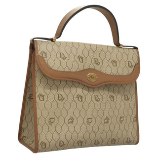 Christian Dior Vintage Honeycomb Handbag Canvas Leather