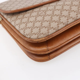 Celine Vintage Macadam Shoulder Bag Canvas and Leather