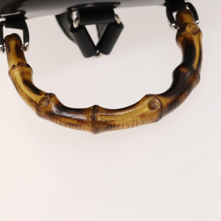 Gucci Vintage Bamboo Backpack Nylon and Patent Leather