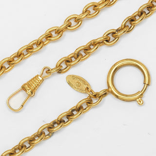 Chanel Vintage Quilted CC Pendant Necklace Metal