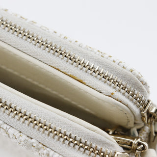 Chanel Deauville Double Zip Clutch with Chain Raffia