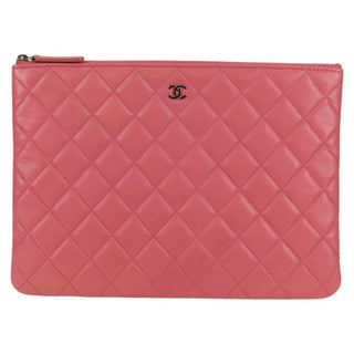 Chanel O Case Clutch Quilted Lambskin