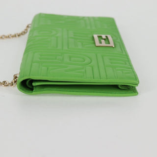 Fendi Wallet on Chain Logo Embossed Leather