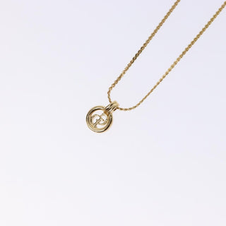 Christian Dior CD Round Pendant Necklace Metal